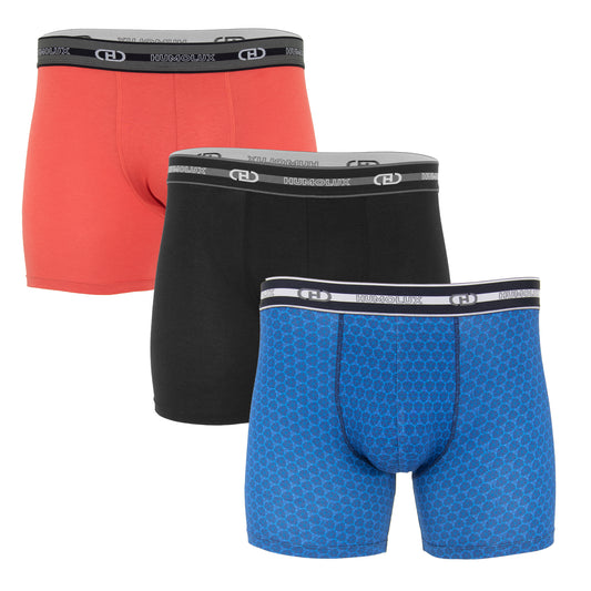 3-Pack Combo Boxer Set (RED/BLK/PRT) - Humolux